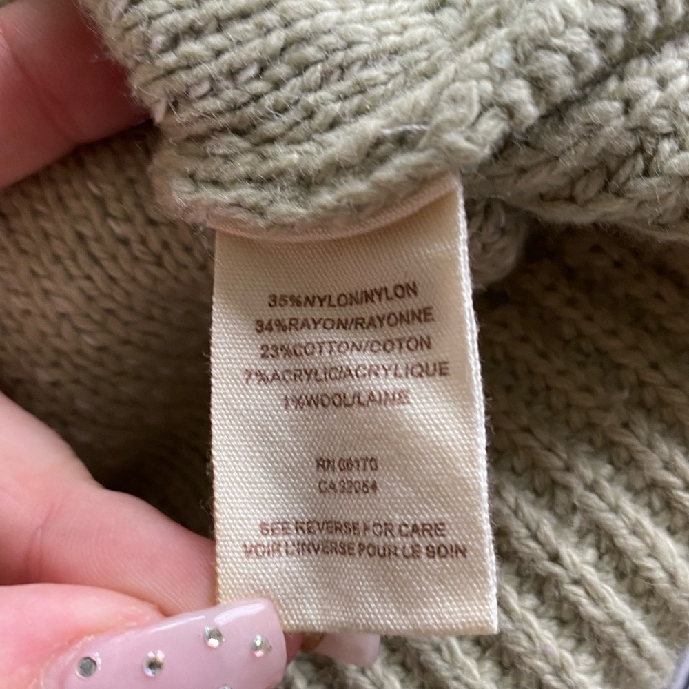 Free People Cream Patchwork Oversized Sweater Wom… - image 6